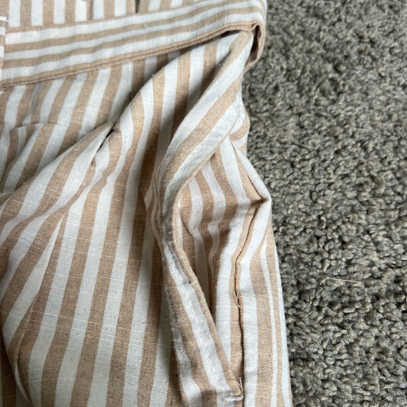 Love Tree Beige Striped High Waist Shorts - Picture 5 of 6